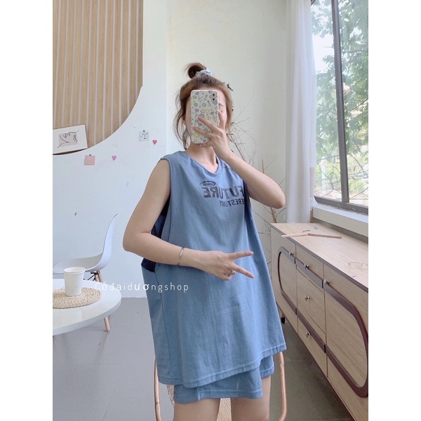 [Sale Sốc] Bộ Tanktop In Ngực FUTURE Kèm Áo Trong - Set Thể Thao 3 Lỗ Ulzzang Hot(video + ảnh thật)