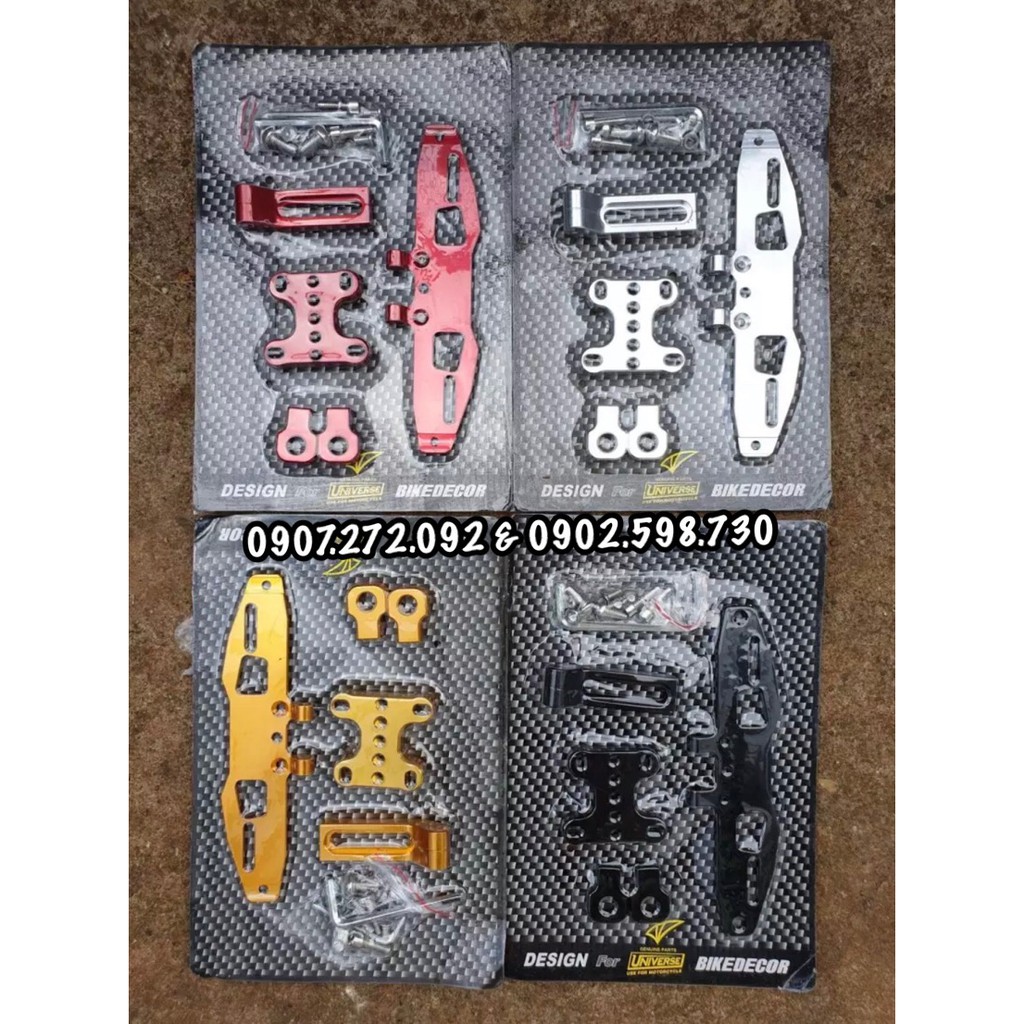 Pas gập biển số đút gầm điều chỉnh CNC cho xe R15