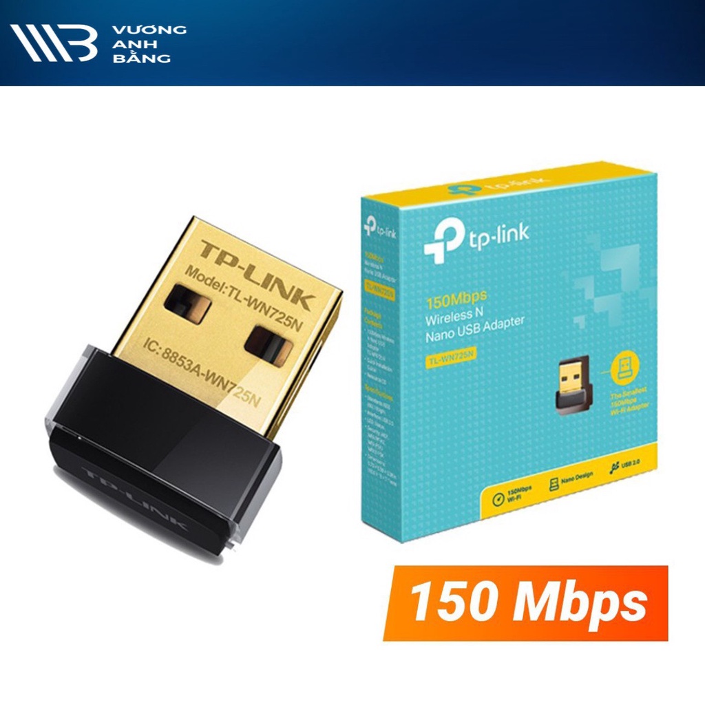 USB Wifi TP-Link TL-WN725N Bộ chuyển đổi USB Nano chuẩn N không dây tốc độ 150Mbps