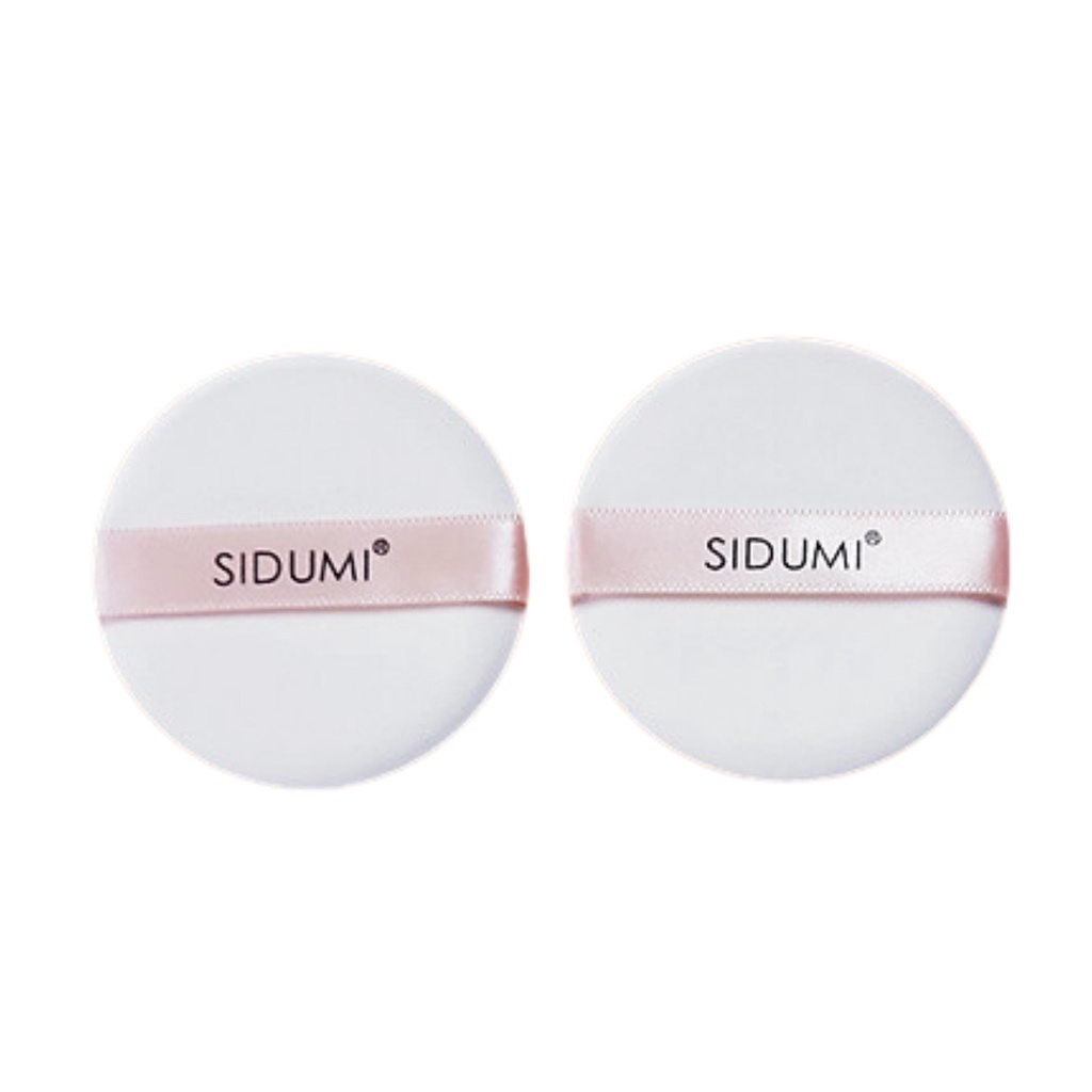 Mút trang điểm tán nền Sidumi tán nền ướt hình tròn có tay cầm siêu mịn chính hãng Hàn Quốc túi 2 miếng SDM 108