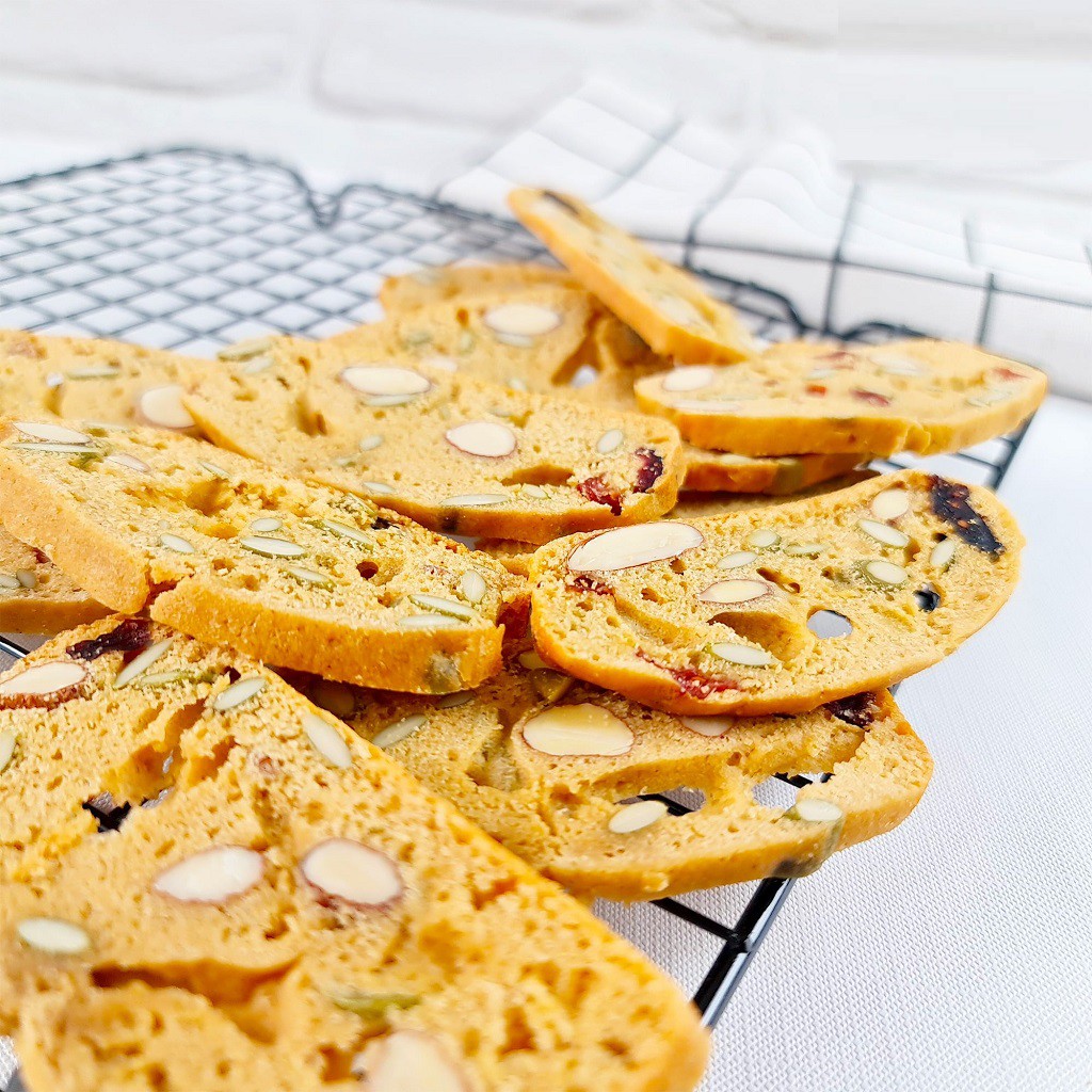 Bánh Biscotti Gạch Đỏ Hộp To 250g, Bánh Ăn Kiêng, Giảm Cân, Dành Cho Người Tiểu Đường