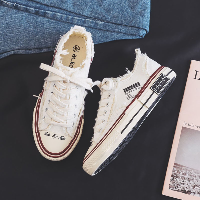 Giày MWC 0456 - Giày Thể Thao Nữ Đế Bằng, Sneaker Vải Canvas, Sneaker Cột Dây Cực Hot