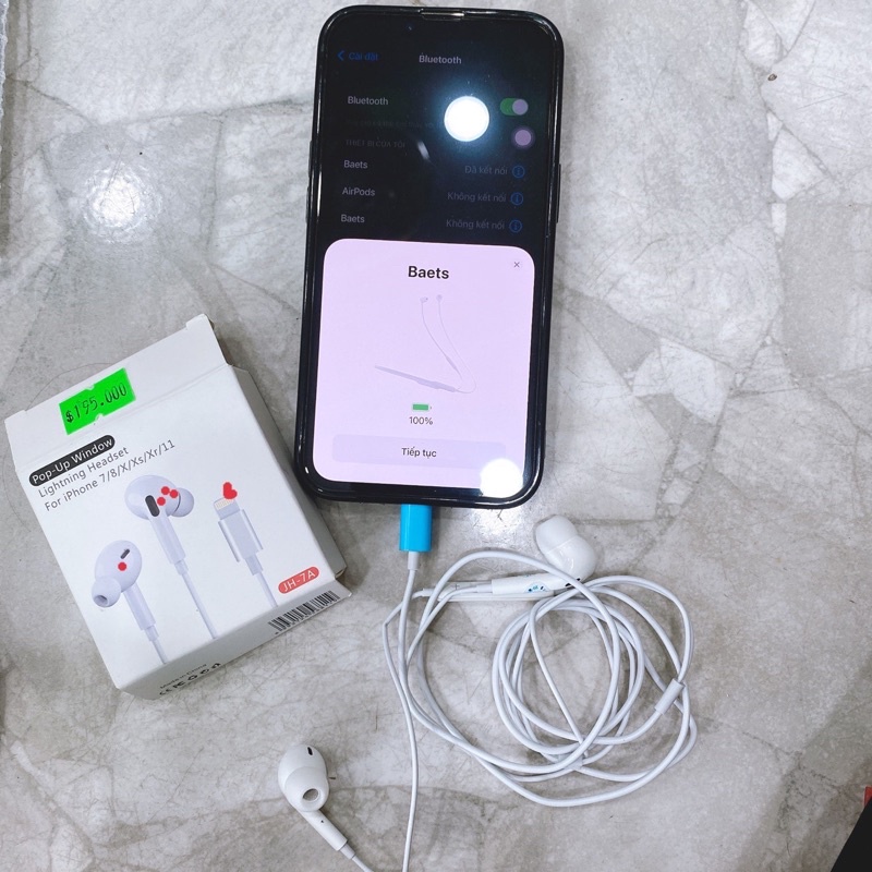 Tai nghe Bluetooth có dây tự kết nối Cho ip7/ 8, ip7plus, ip8plus X, XRR XS Max ,11 , 11pro , 11pro max