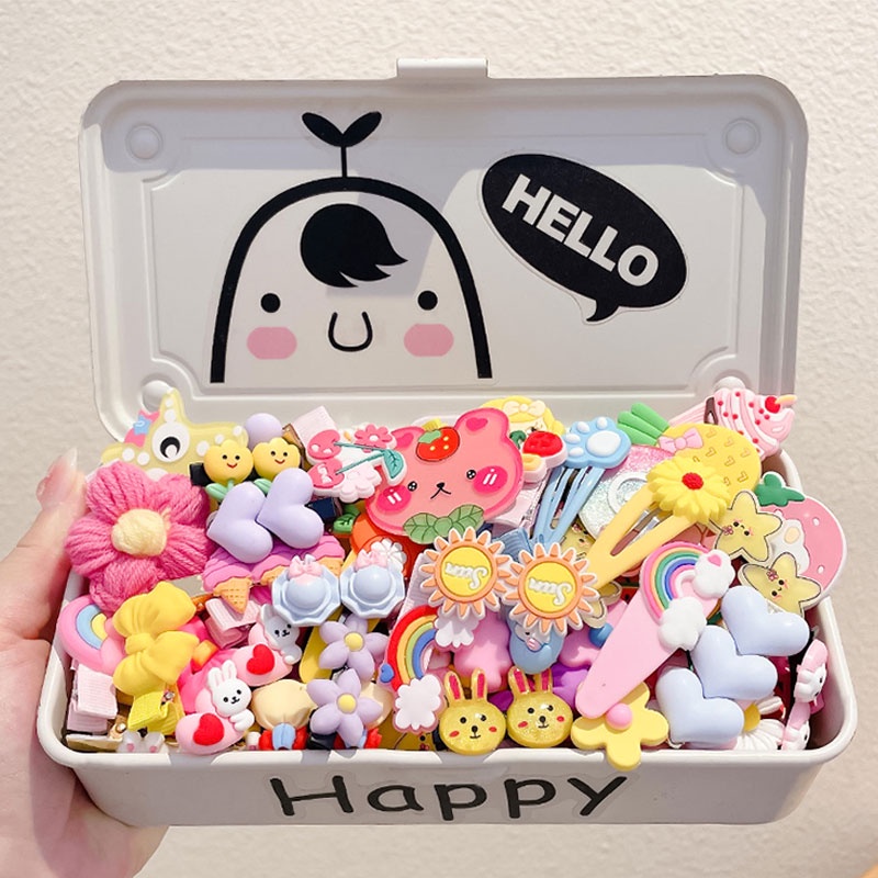 Set 14 Kẹp Tóc Màu Sắc Xinh Xắn Phong Cách Hàn Quốc Cho Bé Gái