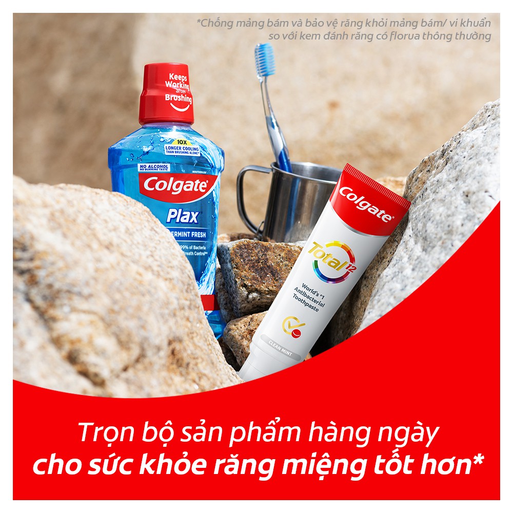 Bộ 3 Kem đánh răng Colgate diệt vi khuẩn Total Clean Mint hư