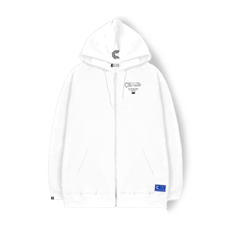 Áo Khoác Hoodie Zip Up CHILICLUB Unisex ( HOODIE ZIP UP TRẮNG)