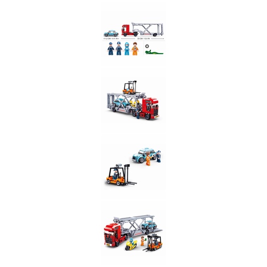 Bộ đồ chơi lắp ráp mô hình SLUBAN xe cần cẩu/xe bồn/xe rơ moóc/xe chở ô tô độc đáo