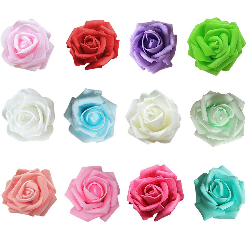 Set 50 Bông Hoa Hồng Giả Bằng Xốp PE Dùng Trang Trí Đám Cưới