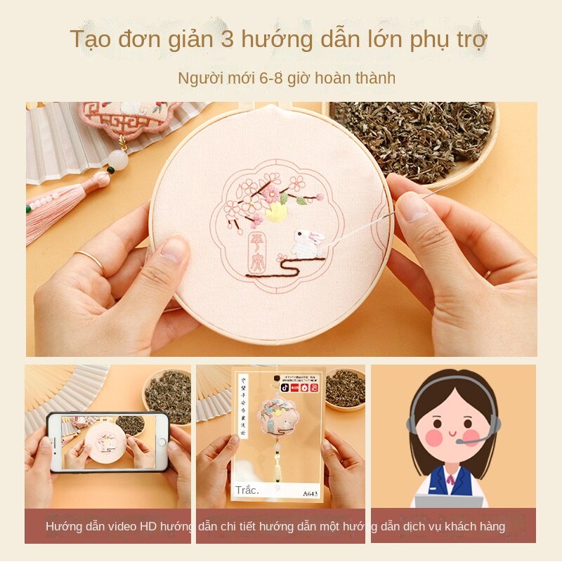 Mặt dây chuyền phước lành Ping'an thêu tay Tự làm món quà sinh nhật tự làm cô gái tặng bạn trai, bạn gái và những người yêu thích món quà đi lạc