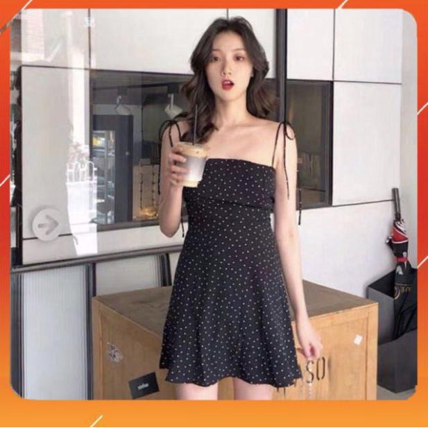 Đầm Bi Xoè 2 Dây ♥️♥️♥️giảm giá♥️♥️♥️Siêu Hot MÃ 911