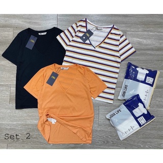 Áo phông cổ tim chất cotton siêu mát