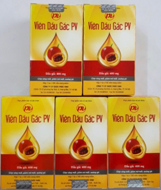 Viên dầu gấc PV Giúp sáng mắt, giúp làm giảm các triệu chứng khô mắt , mờ mắt, quáng gà.