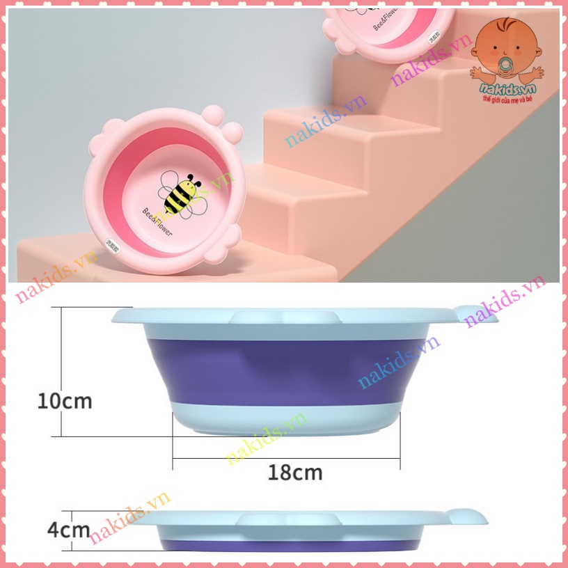 Chậu Rửa Mặt Gấp Gọn Hình Con Ong, Chậu Silicon Vệ Sinh Cá Nhân Tiện Lợi Cho Bé Và Cả Gia Đình