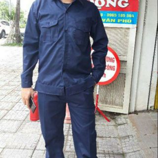 Bộ bảo hộ lao động màu xanh tím than , xanh dương( vải đẹp)