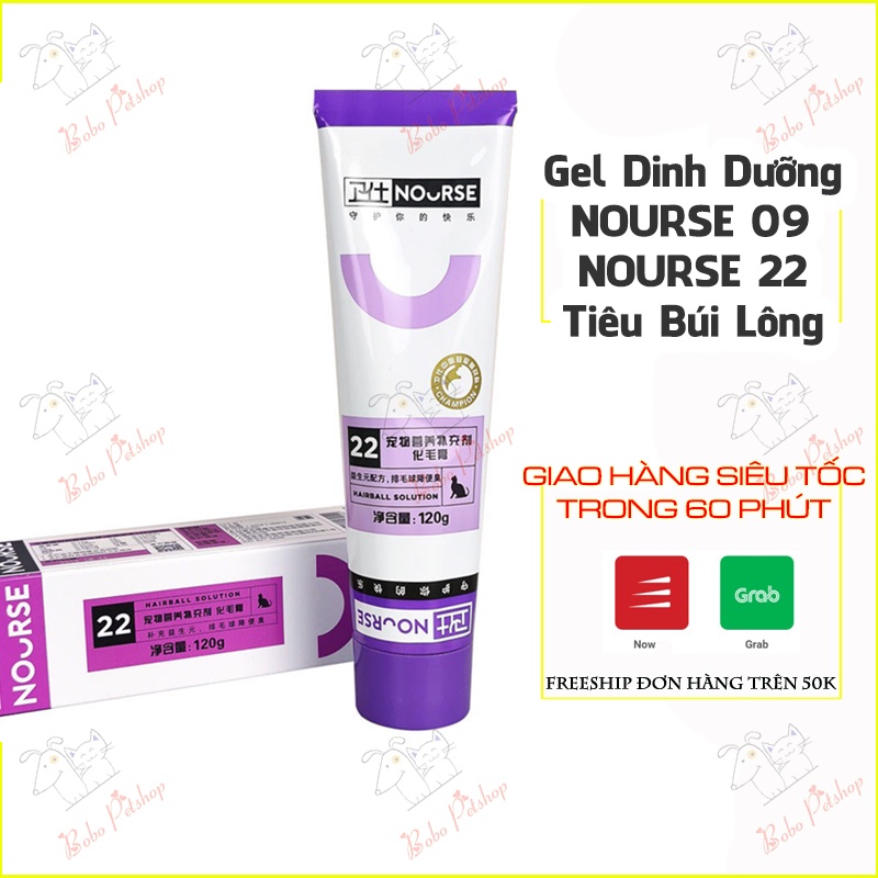 Gel Ăn Dinh Dưỡng Nourse 09 Bổ Sung Vitamin Cho Chó Mèo - Nourse 22 Tiêu Giảm Búi Lông Ở Mèo - Bobo Pet Shop Hà Nội