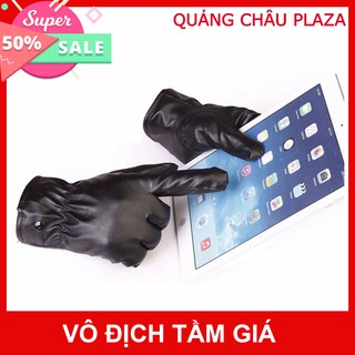 găng tay da lót nỉ cảm ứng cho nữ