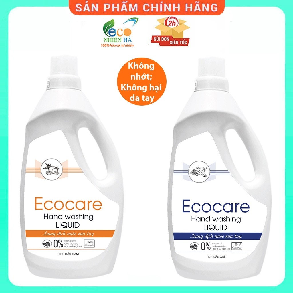 Nước rửa tay ECOCARE 1L tinh dầu thiên nhiên hữu cơ, nước rửa tay diệt khuẩn dạng bọt