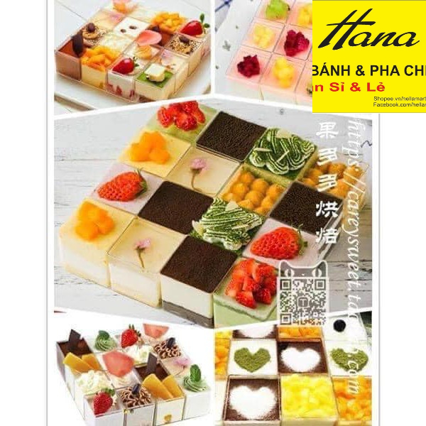 Set 10 Hộp mousse Vuông ( Không kèm nắp )