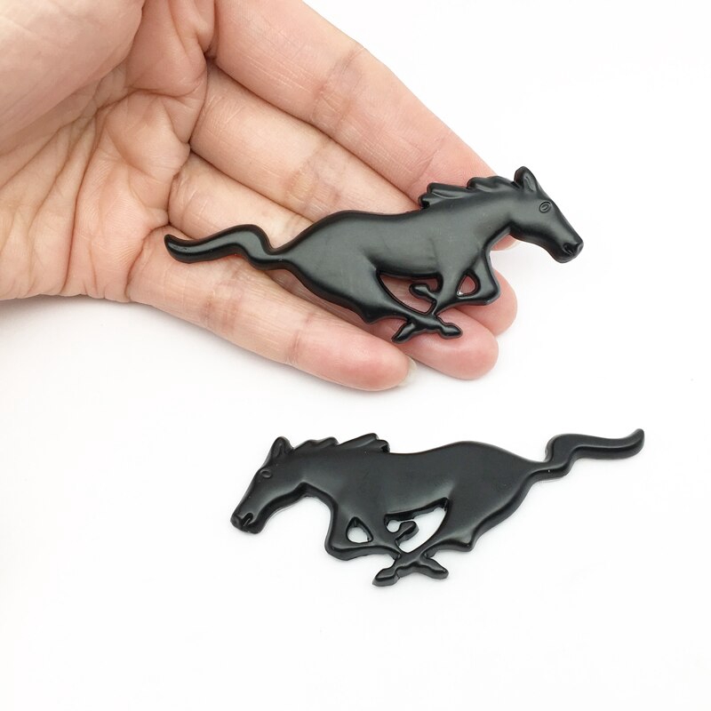 2 Cái / bộ Kiểu Dáng Xe Hơi ✷ 🍎 Huy Hiệu Biểu Tượng Ngựa Chạy Bộ Kim Loại chrome Cho Xe Ford Mustang Shelby GT Phía Sau Thân Xe Trang Trí Miếng Dán