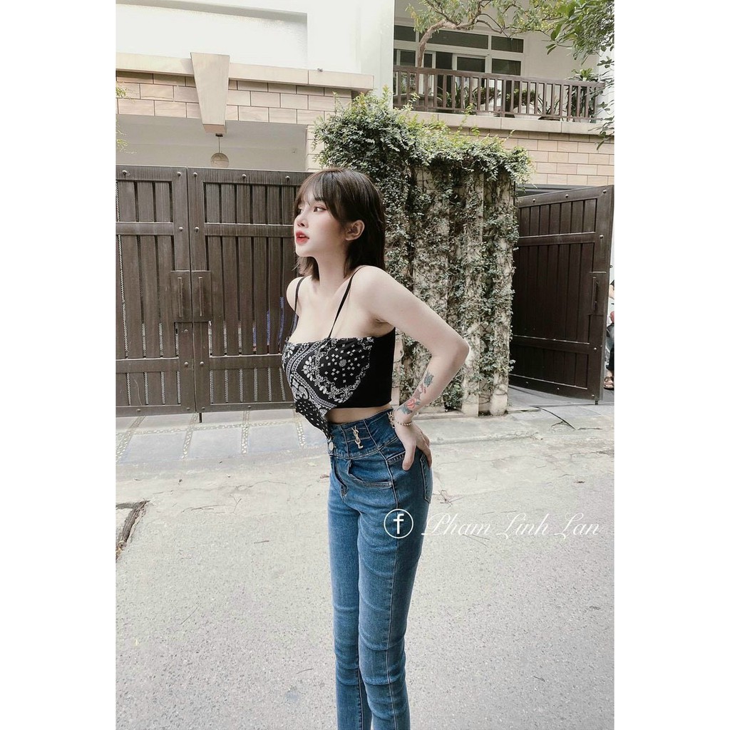 áo yếm thổ cẩm kèm mút thun sau