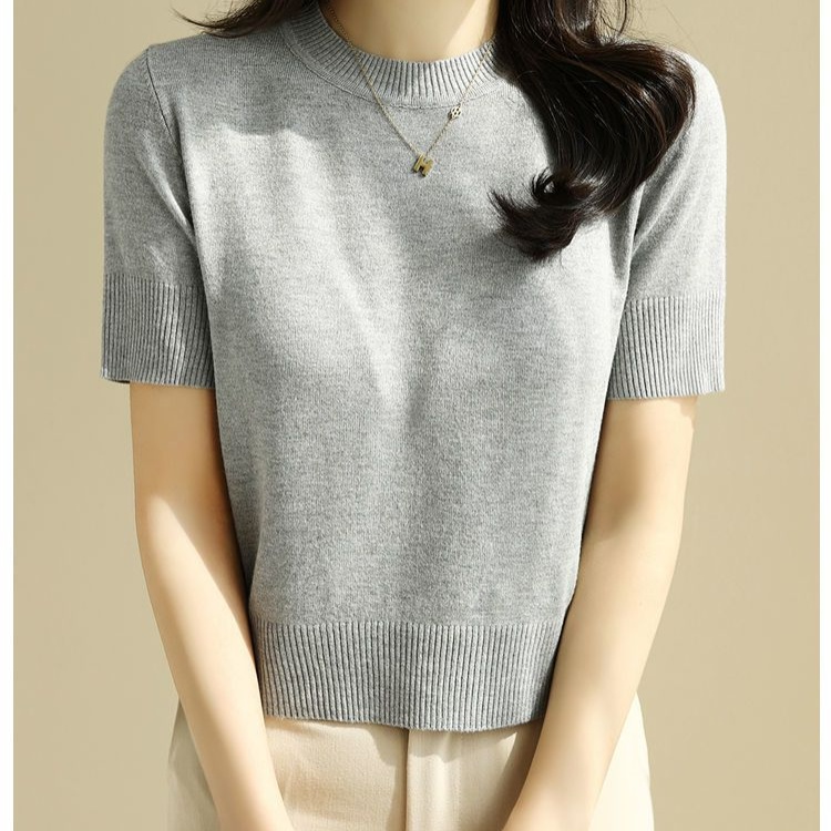 Áo Thun Dệt Kim Tay Lỡ Dáng Ôm Thời Trang Mùa Hè Hàng Mới Dành Cho Bạn Nữ