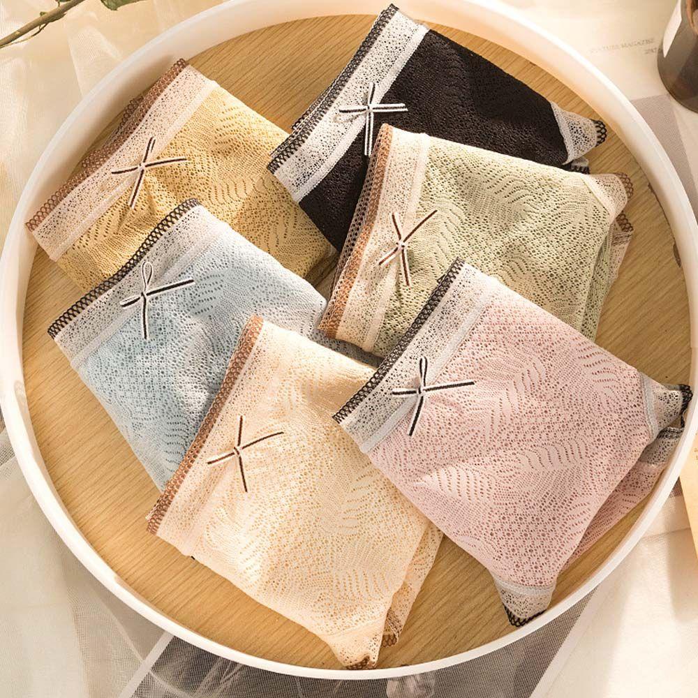 Quần Lót Cotton Phối Ren Lưới Thoáng Khí Ngọt Ngào Quyến Rũ Cho Nữ