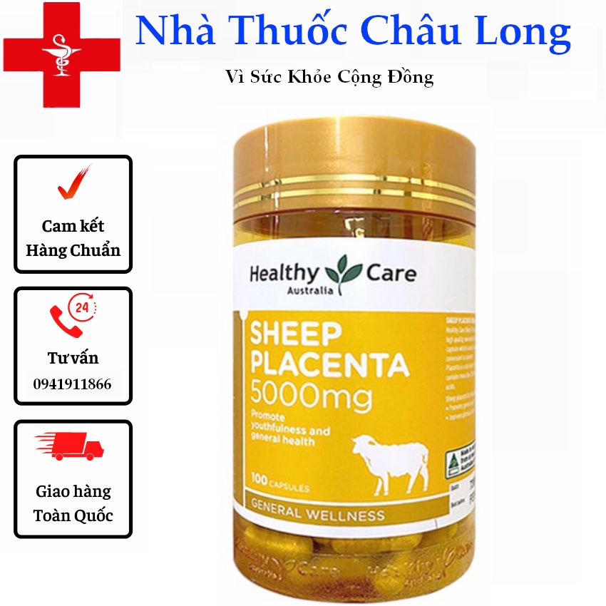 [Tem Chemist] Nhau Thai Cừu [Úc] Sheep Placenta Healthy Care 5000mg - 100 viên