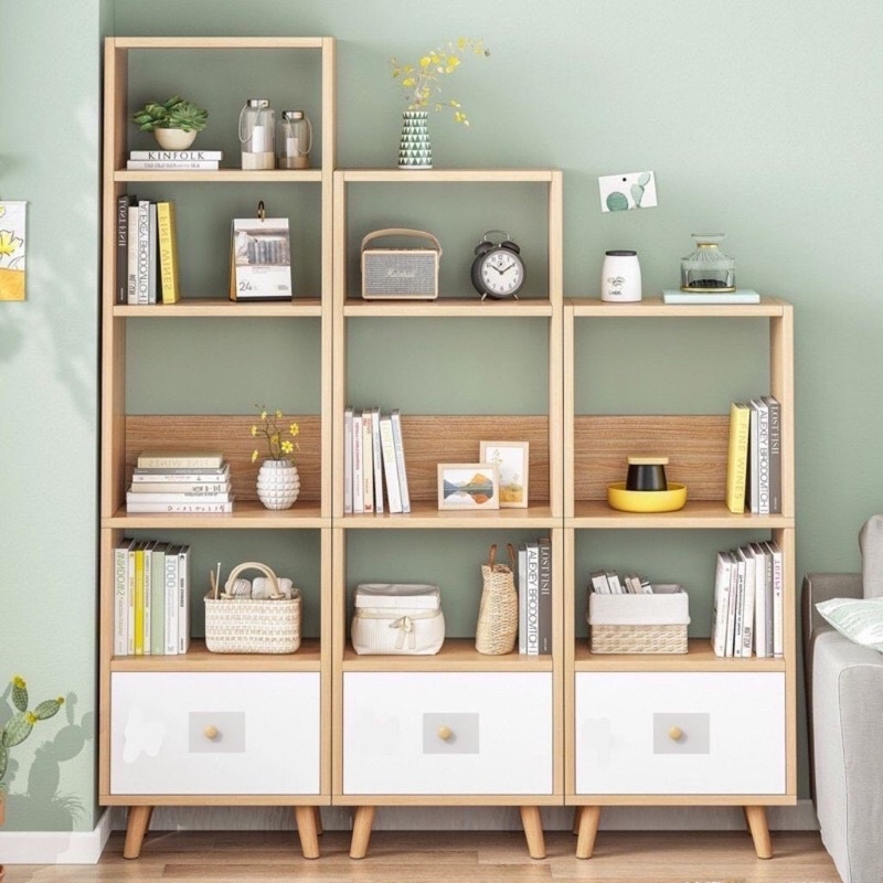 Kệ Gỗ Đa Năng - Tủ Kệ Sách Trang Trí Phong Cách Bắc Âu Hiện Đại Gỗ MDF
