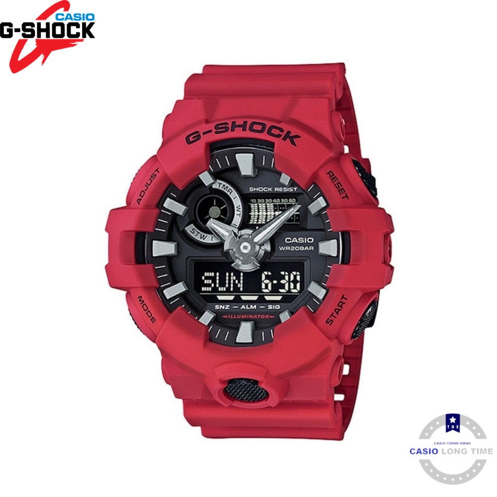 Đồng hồ Nam Casio G-shock GA-700-4ADR Chính hãng - Chống nước độ sâu 200 - Tuổi thọ