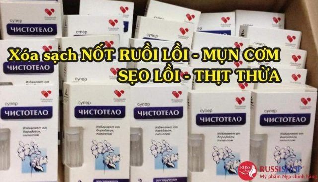 Tẩy nốt ruồi, tẩy mụn cóc, mụn cơm chuẩn Nga