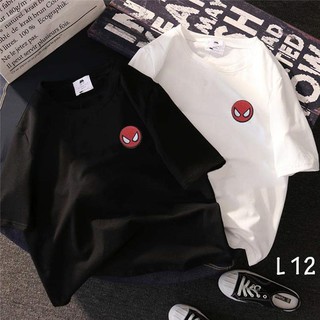 L12 Áo thun teen nam nữ TAY NGẮN UNISEX NAM NỮ logo Spider man
