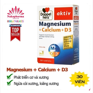 ✅ [CHÍNH HÃNG] Viên bổ sung Magnesium + Calcium + D3 – Phát triển cơ và xương, ngừa loãng xương - Doppelherz Aktiv Đức