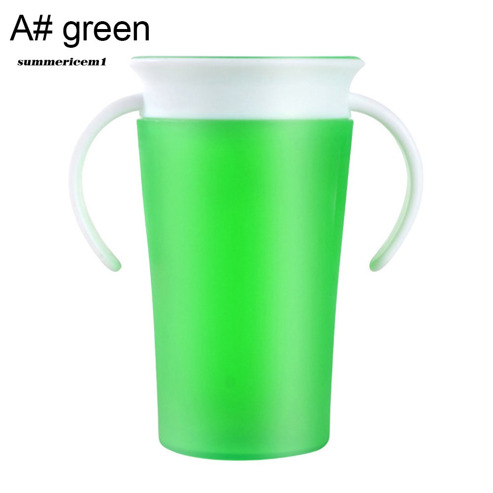 【PENT】260ml 360 Rotary Baby Learning Drinking Cup Leakproof Feeding Bottle with Handle