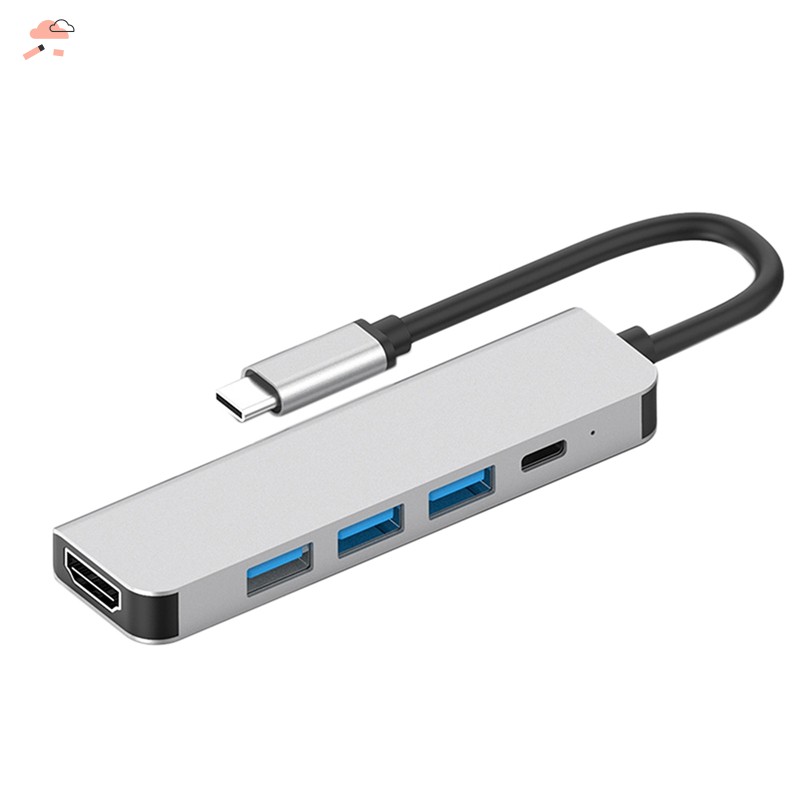 Bộ Chuyển Đổi Type C Sang Hdmi 4k 5 Trong 1 Cho Laptop Usb 3.1 Type-C Sang Usb3.0 Hub + Usb-C Pd + Hdmi