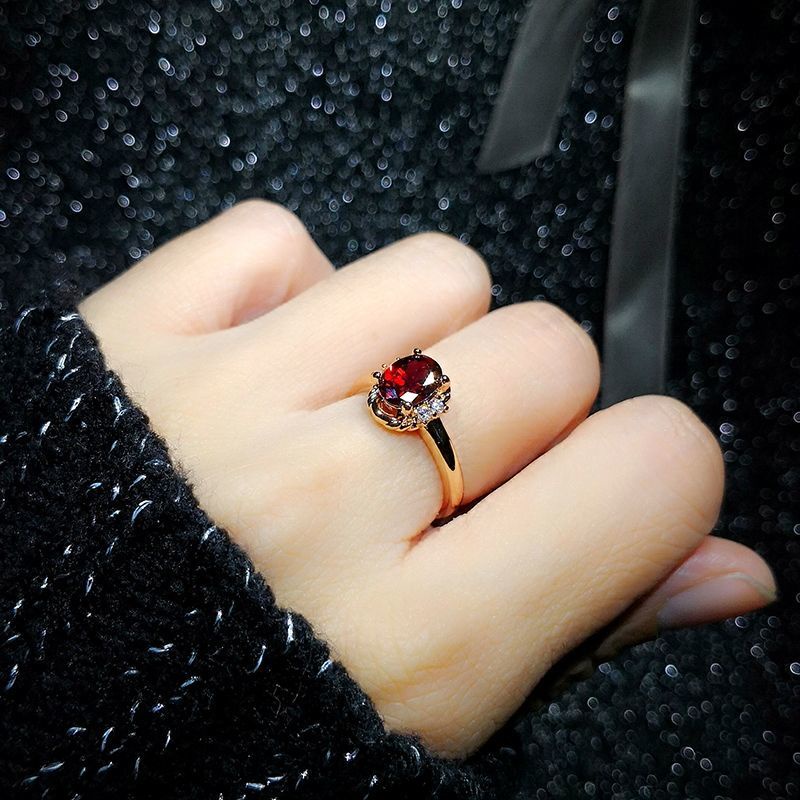 Nhẫn Mạ Bạc 18k Đính Đá Ruby Thời Trang Nhật Bản Dành Cho Nữ 39s H Ruby 925