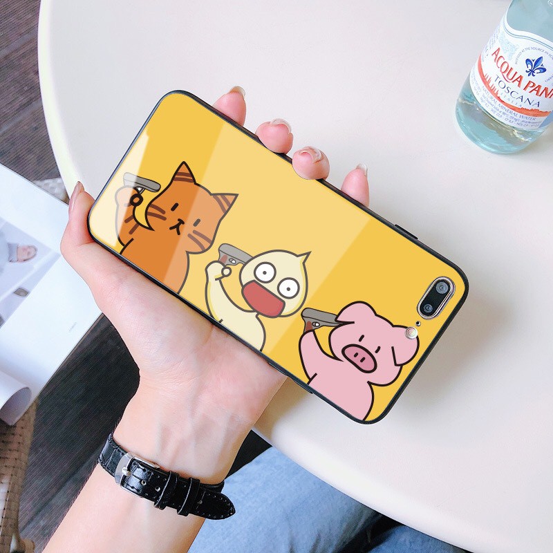 Ốp đôi iphone kính ba ae dễ thương cho iphone 14 13 pro max mini 11 12 pro max mini 6 s plus 7 8 plus Xr X s max