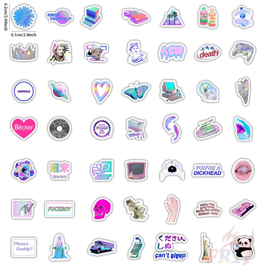❉ Abstractionism -  Vaporwave Steam Punk Series 01 Stickers ❉ 50Pcs/Set Fashion DIY Decals Doodle Stickers