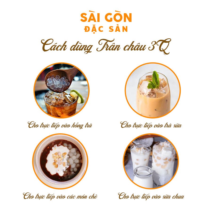 Trân châu 3Q BiBi Jelly Làm Trà Sữa Trân Châu 2kg 2 Vị Caramel và Trắng Ngọc Trai