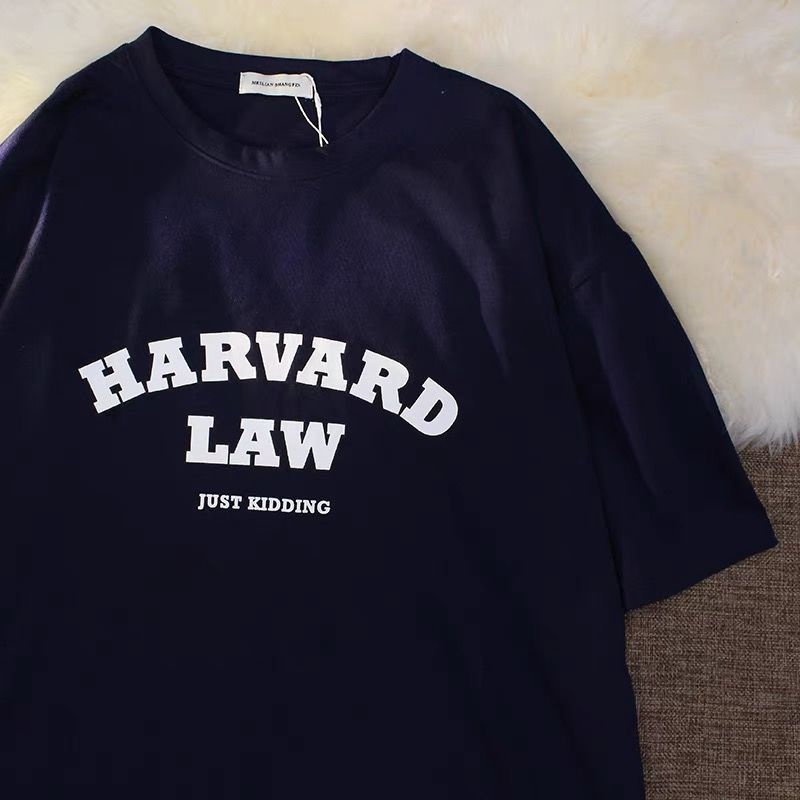 Áo phông ngắn tay nam nữ in chữ Harvard Law