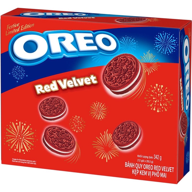 [Q.3] QUẬN 3 [HỎA TỐC] [ĐỘC QUYỀN SHOPEE[ BÁNH OREO RED VELVET KẸP KEM VỊ PHÔ MAI 342G BÁNH OREO REDVELVET NOEL