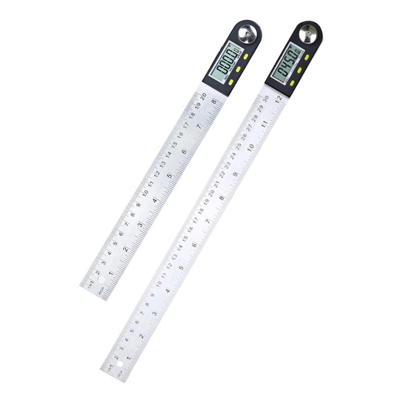 Thước Đo Góc Kỹ Thuật Số Cm Inch LCD Bằng Thép Không Gỉ Chuyên Dụng Làm Mộc
