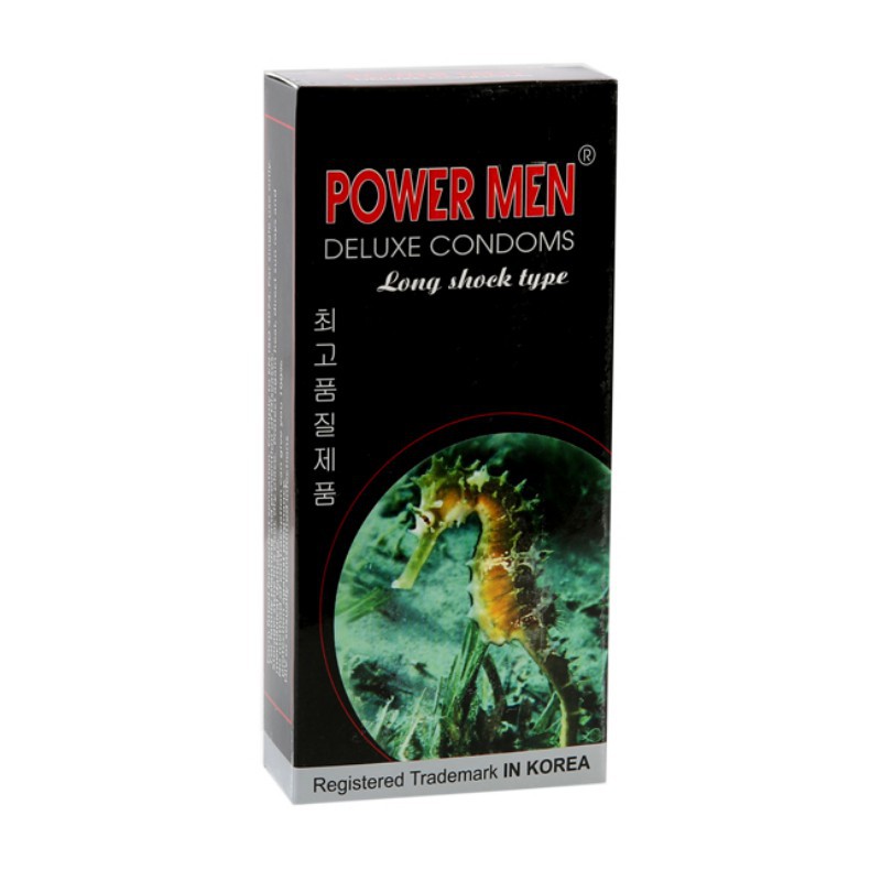 [CHÍNH HÃNG] Bao cao su POWER MEN cá ngựa - gân, gai, kéo dài thời gian quan hệ