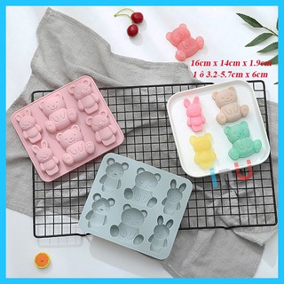 HCM - Khuôn silicon hoạt hình Gấu Thỏ Gấu Rilakkuma nướng bánh, làm socola, đổ rau câu pudding
