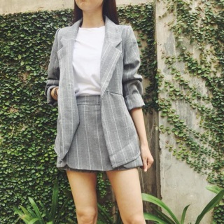 Set blazer kẻ