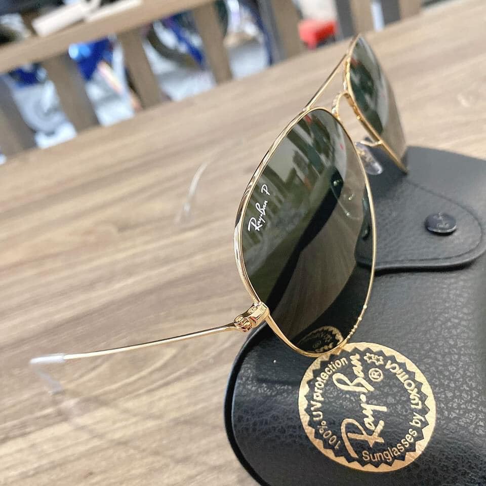 Kính mát chính hãng Rayban Polarized (chống lóa)- Lense xanh đen bản chống loá sẵn đủ 2 size 58/62 cho nam & nữ