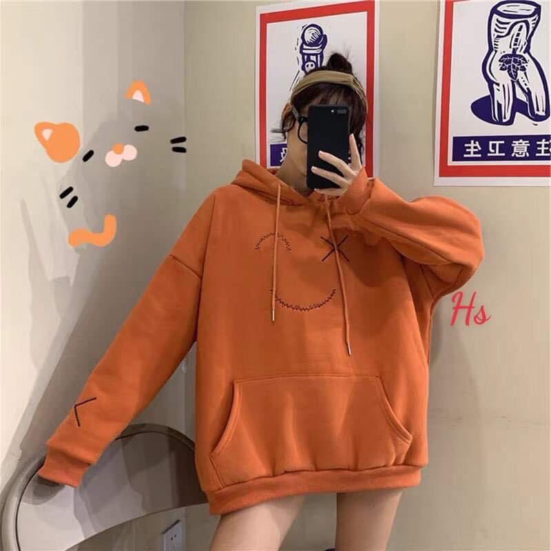 Áo nỉ mũ cam mắt X HS6