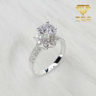 Nhẫn nữ bạc ý 925 đính đá cao cấp sang trọng RD0026 Trang sức Toàn Cầu TCJ