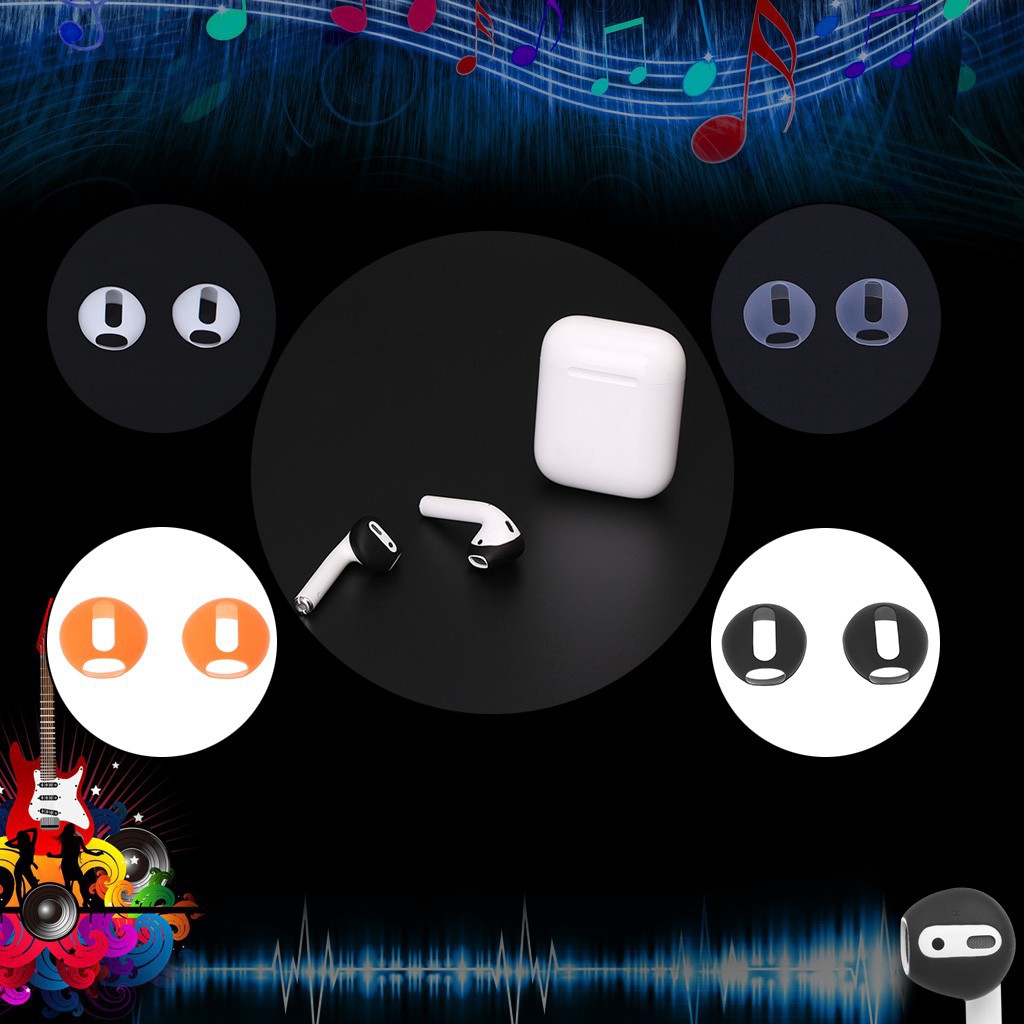 Set 2 cặp nút bọc bằng silicon siêu mỏng cho Airpod