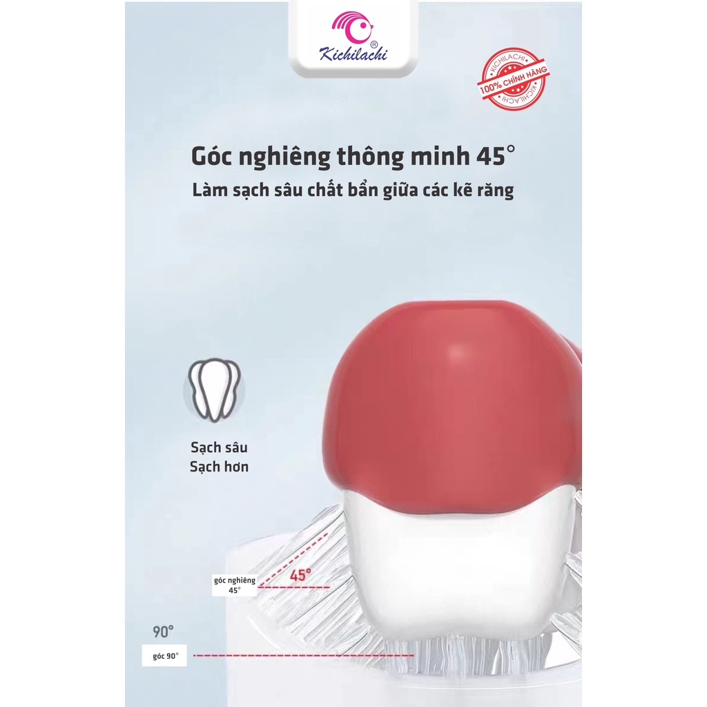 Bàn chải đánh răng cho bé chữ U Kichilachi hình khủng long chất liệu silicon mềm - MINIBOO