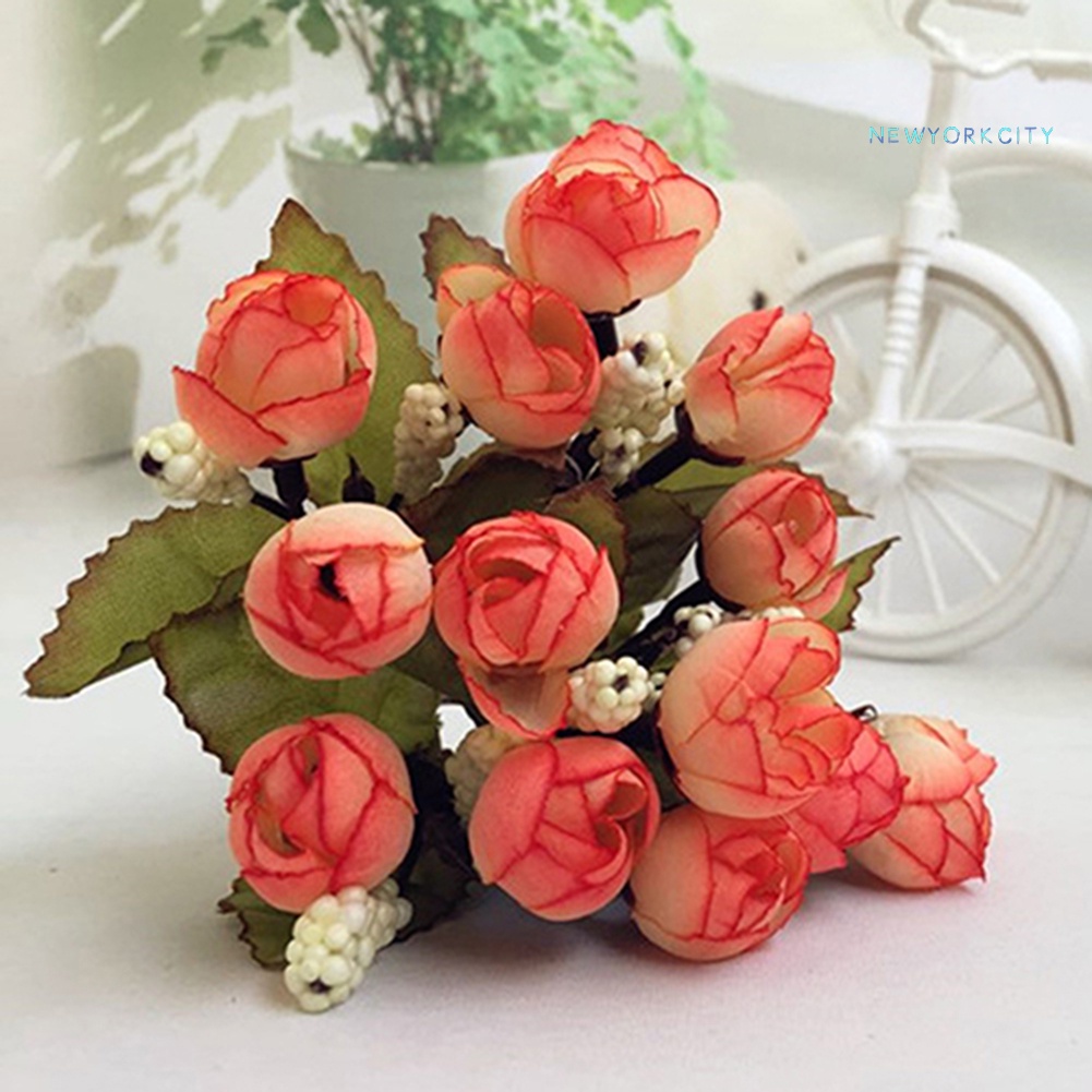 Bó Hoa Hồng Nhân Tạo 15 Bông Trang Trí 1 Cái